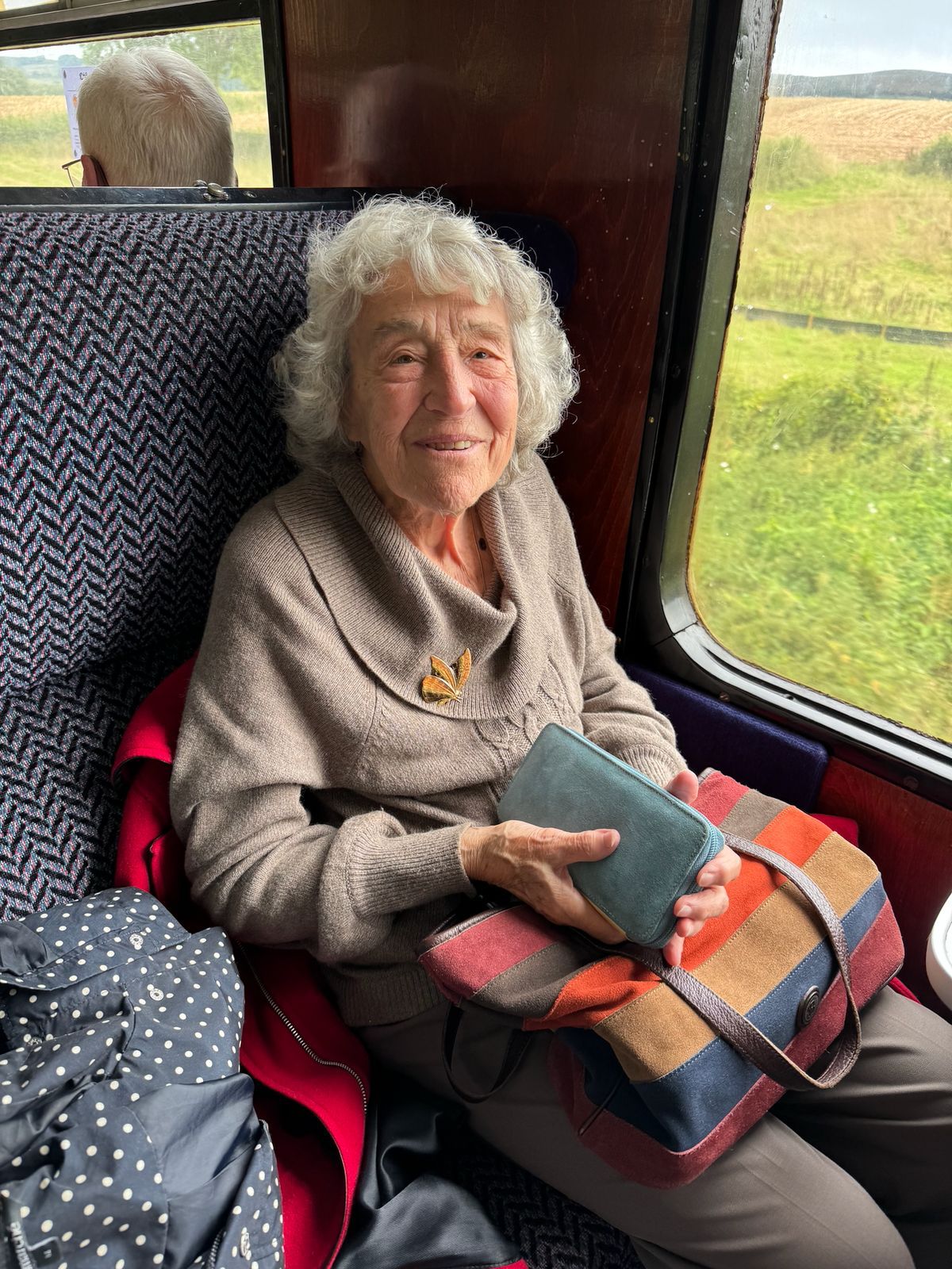 A member enjoying a day out on a vintage train